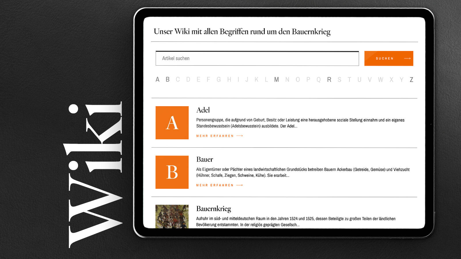 Bildung leicht gemacht: Das Wiki mit allen Begriffen rund um den Bauernkrieg.