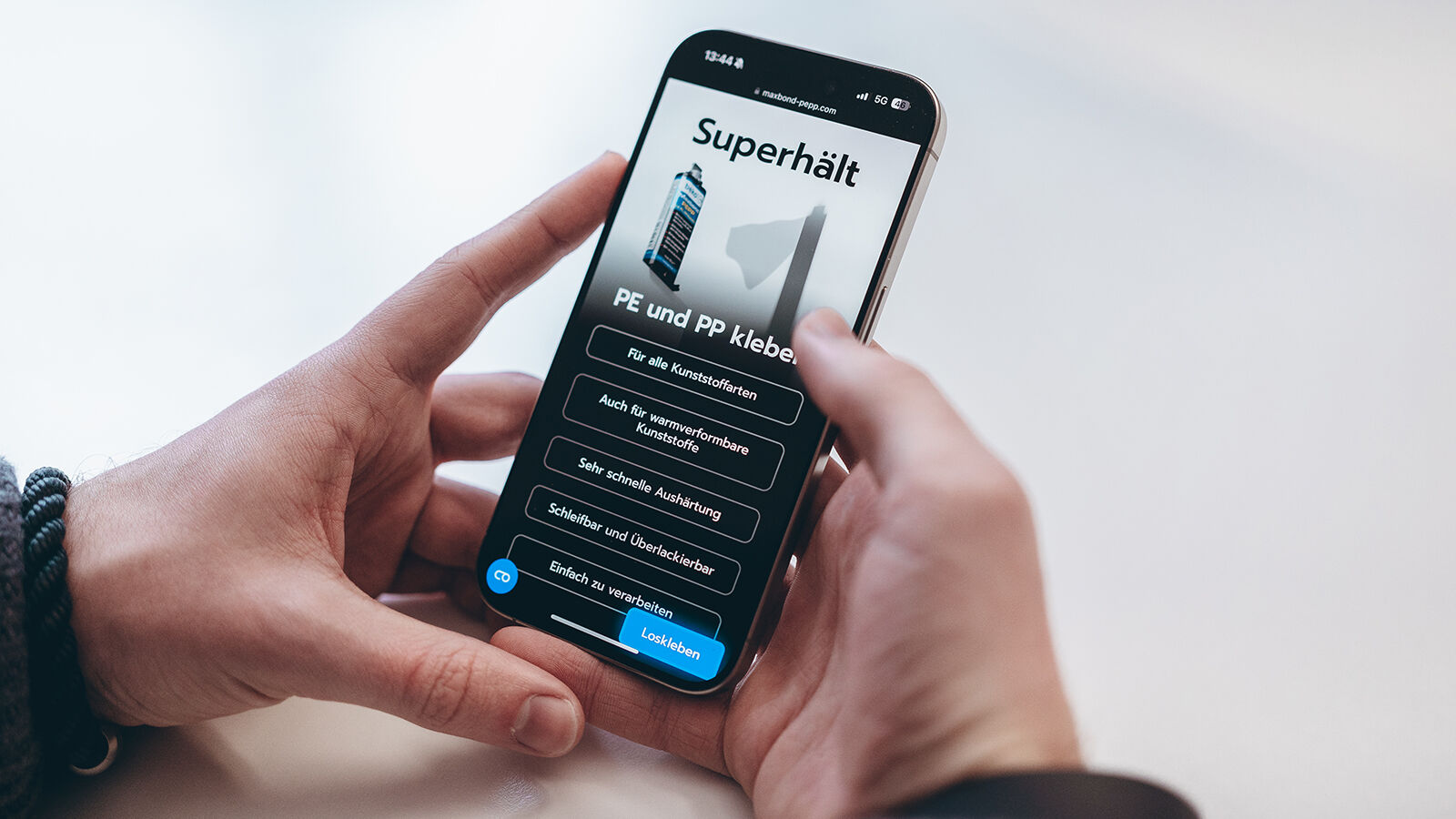beko Maxbond PEPP – Landingpage am Telefon