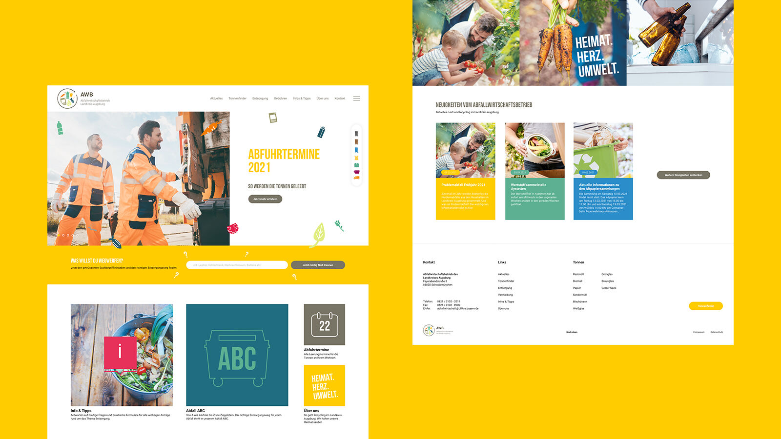 Abfallwirtschaftsbetrieb des Landkreises Augsburg – Schön bunt ist sie geworden. Die neue Webseite des AWB.