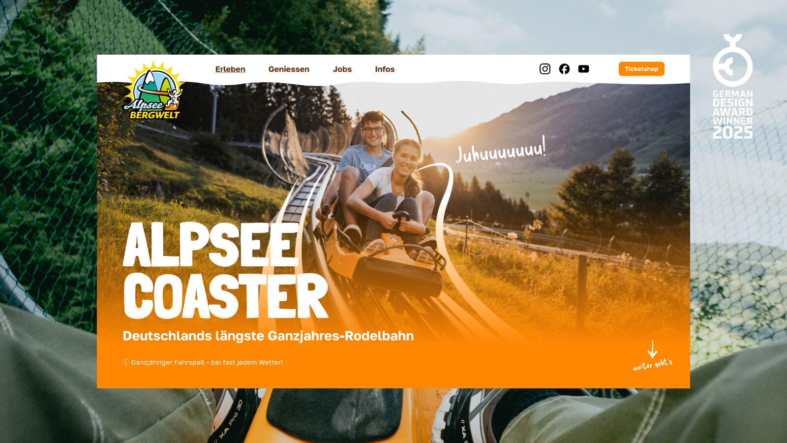 Alpsee Bergwelt – Landingpage des Alpsee Coaster