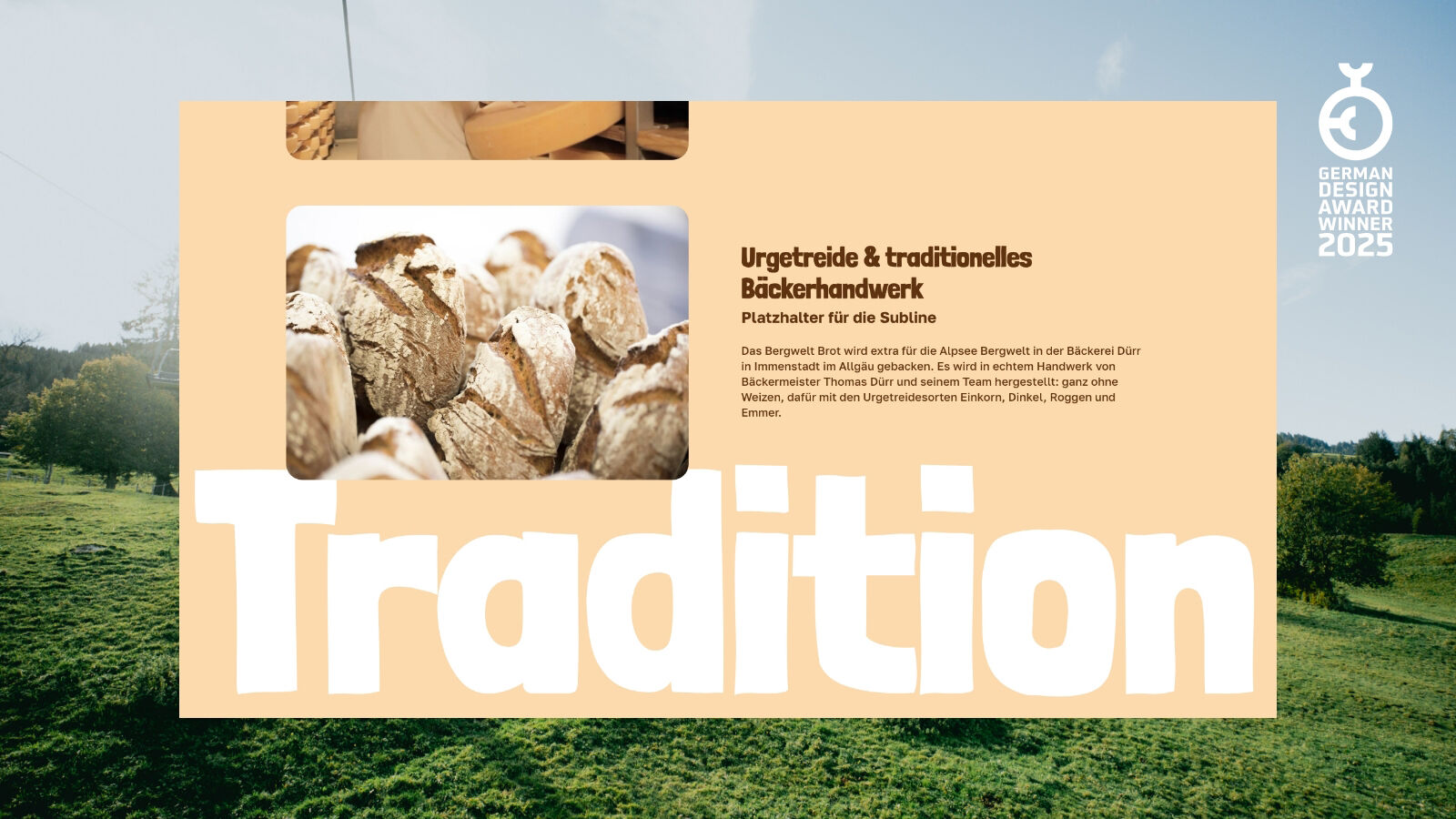Alpsee Bergwelt – große Typografie auf der Website