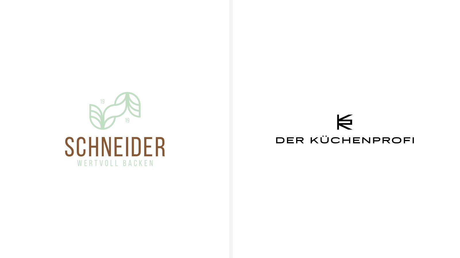 Logos von zwetschke: Schneider „Wertvoll backen“ mit Ährensignet und DER KÜCHENPROFI mit K-Signet.