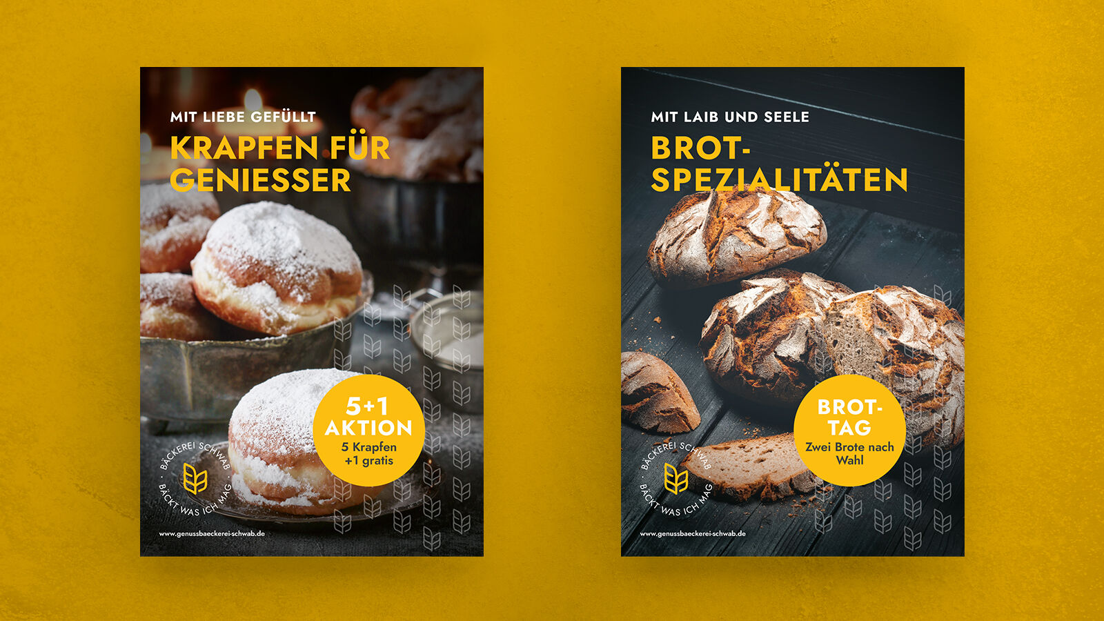 Bäckerei Schwab – Unser neues Design der Drucksachen macht die Marke jetzt auch an der Theke erlebbar.