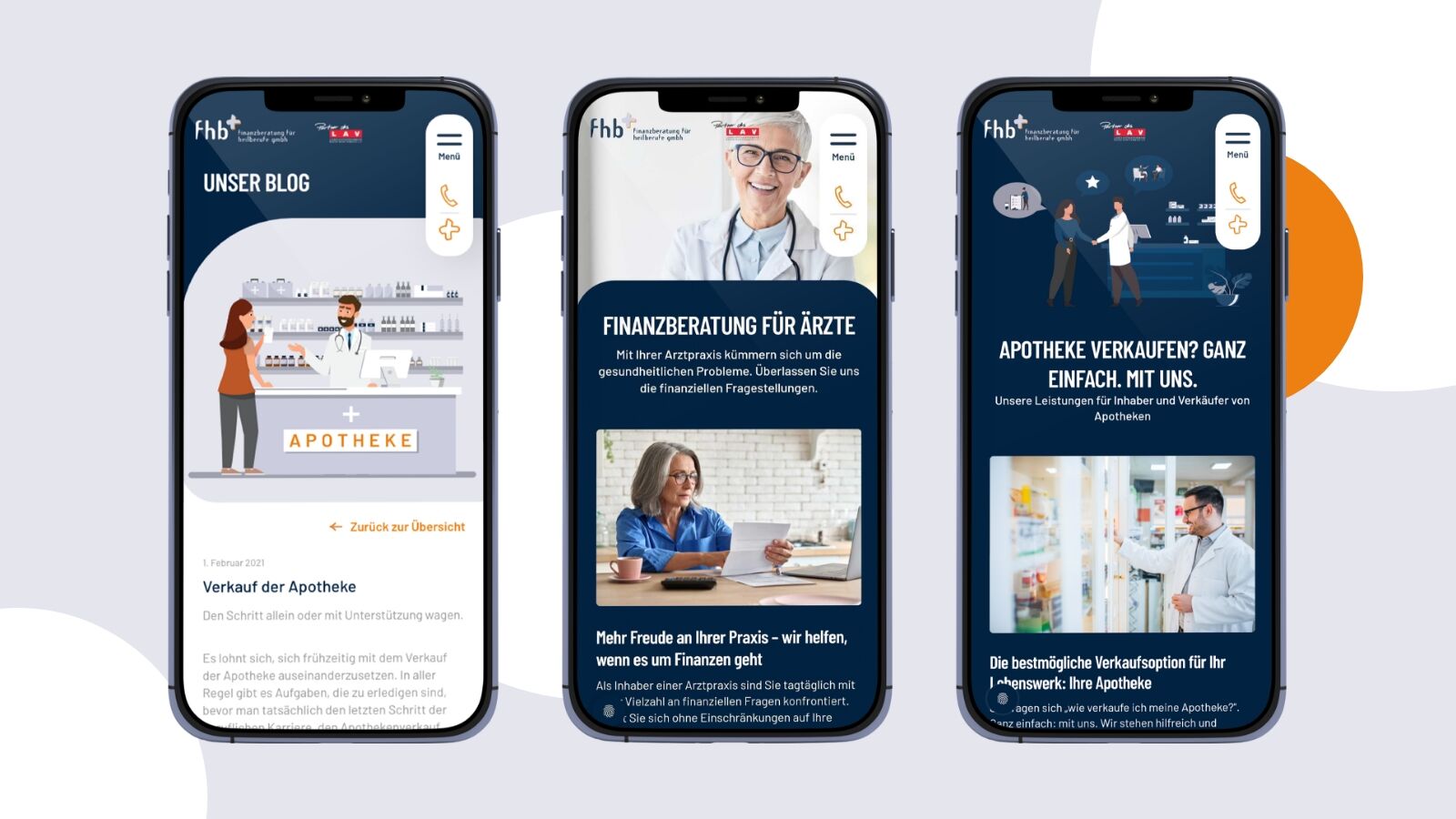 fhb plus – Auch mobil im besten Licht. Jeder Screen entsteht nach allen Regeln des responsive Webdesign. Hand in Hand als Teamleistung unserer Grafik,